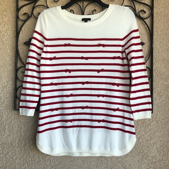 Talbots striped bow sweater - Picture 2 of 6